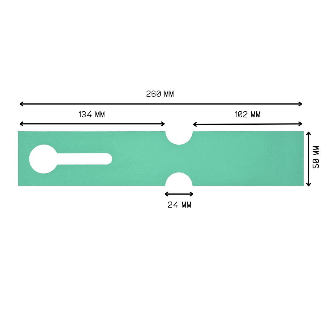 Sleufetiketten 260x50mm HDPE, Groen