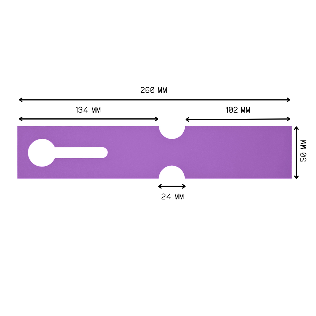 Sleufetiketten 260x50mm HDPE