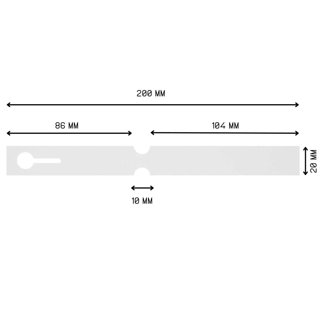 Loop lock labels 200x20mm PVC