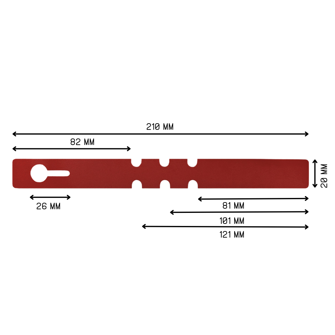 Sleufetiketten 210x20mm PVC