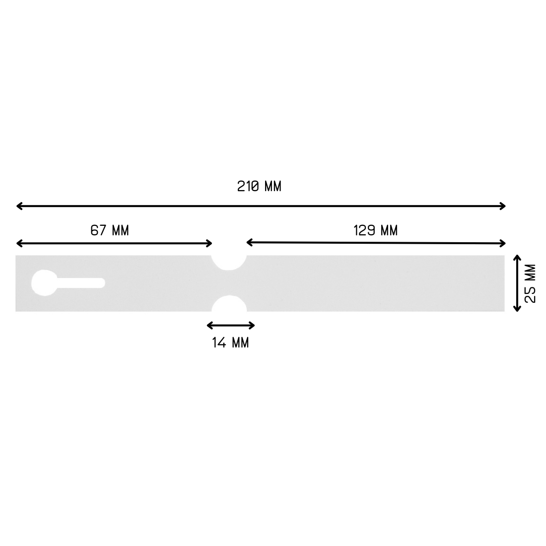 Sleufetiketten 210x25mm PET