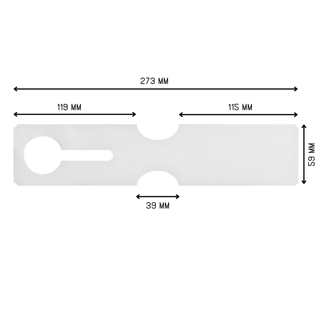Sleufetiketten 273x59mm HDPE Wit