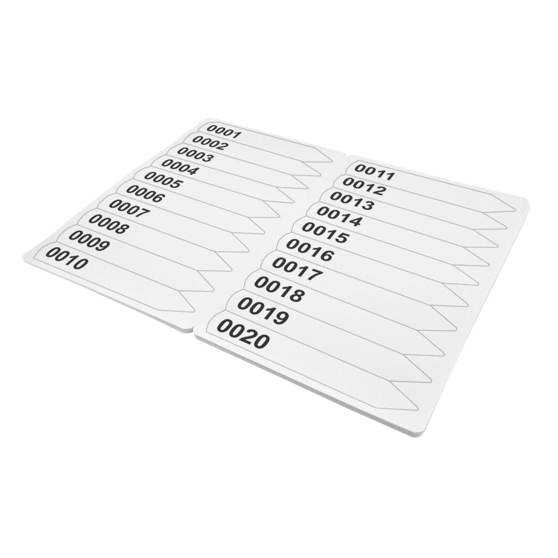 Stick-ins 120x20mm 200µ PET - Numbered, White