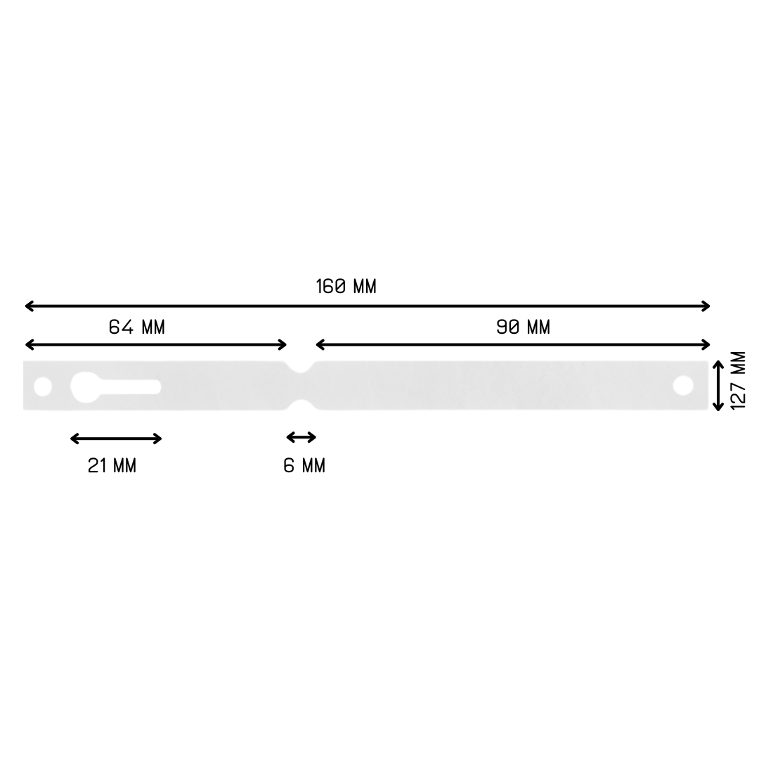 Loop lock labels 160x12,7mm Tyvek