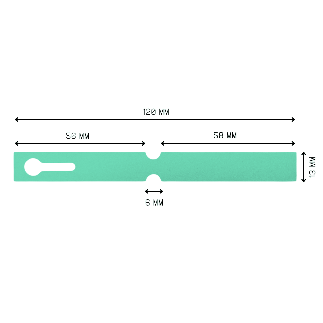 Sleufetiketten 120x13mm PVC, Groen