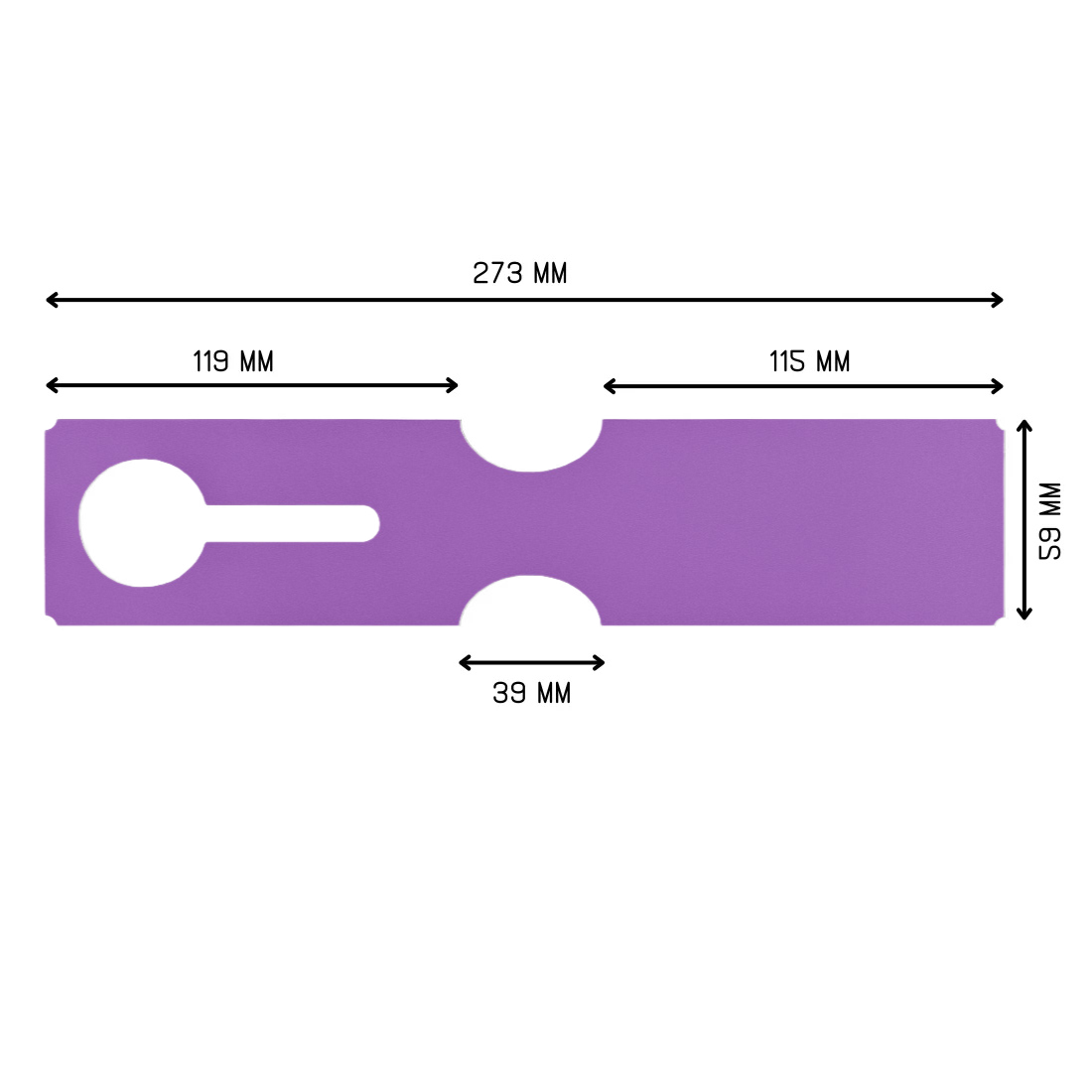 Sleufetiketten 273x59mm HDPE Paars