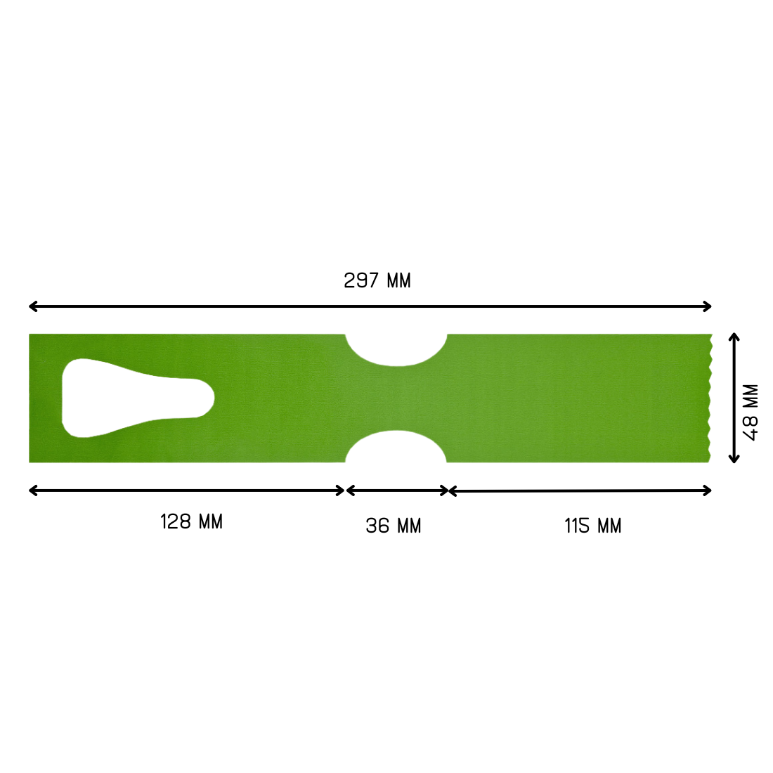 Loop lock labels 297x48mm HDPE, Green