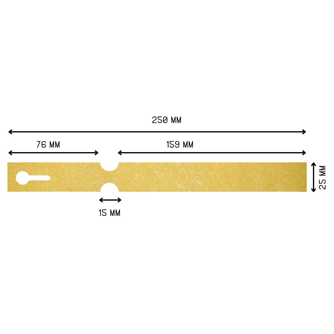 Sleufetiketten 250x25mm Tyvek Geel