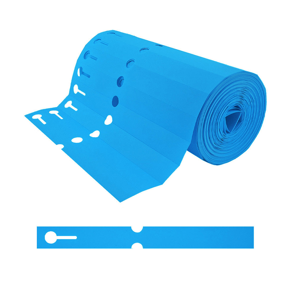 Sleufetiketten 200x20mm PVC, Blauw