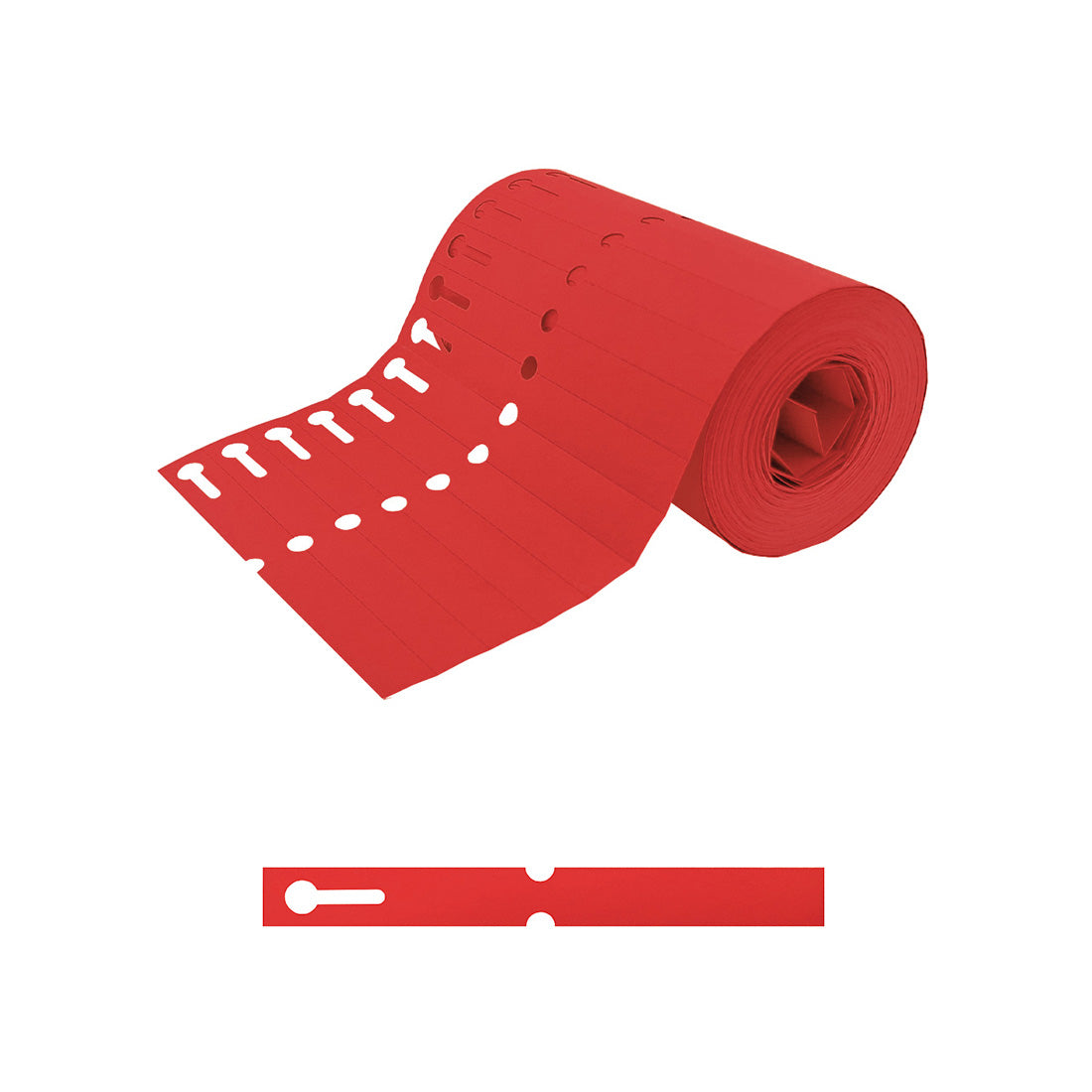 Sleufetiketten 120x13mm PVC, Rood