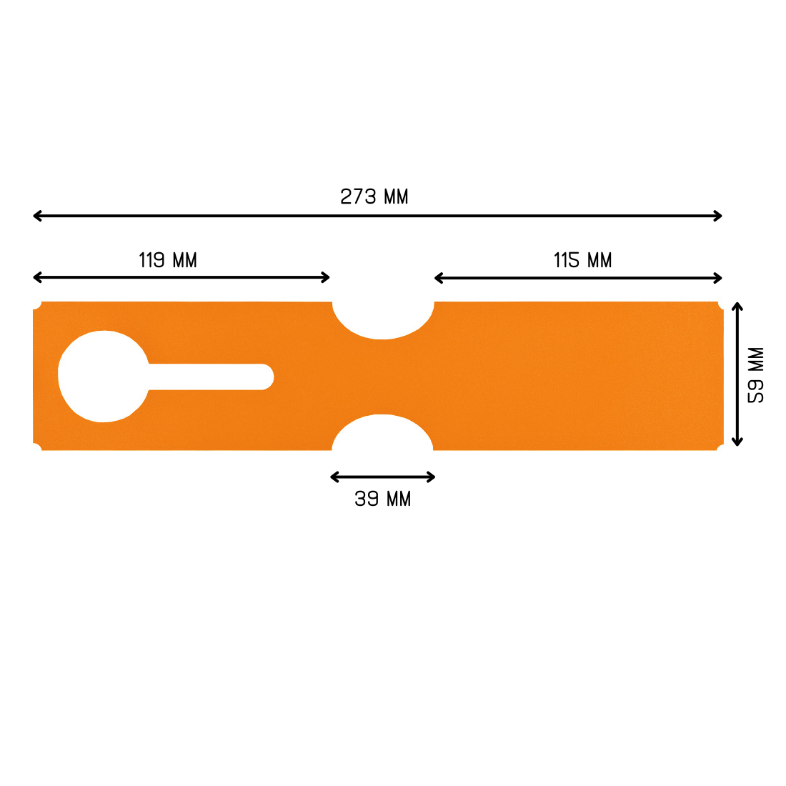Sleufetiketten 273x59mm HDPE, Oranje