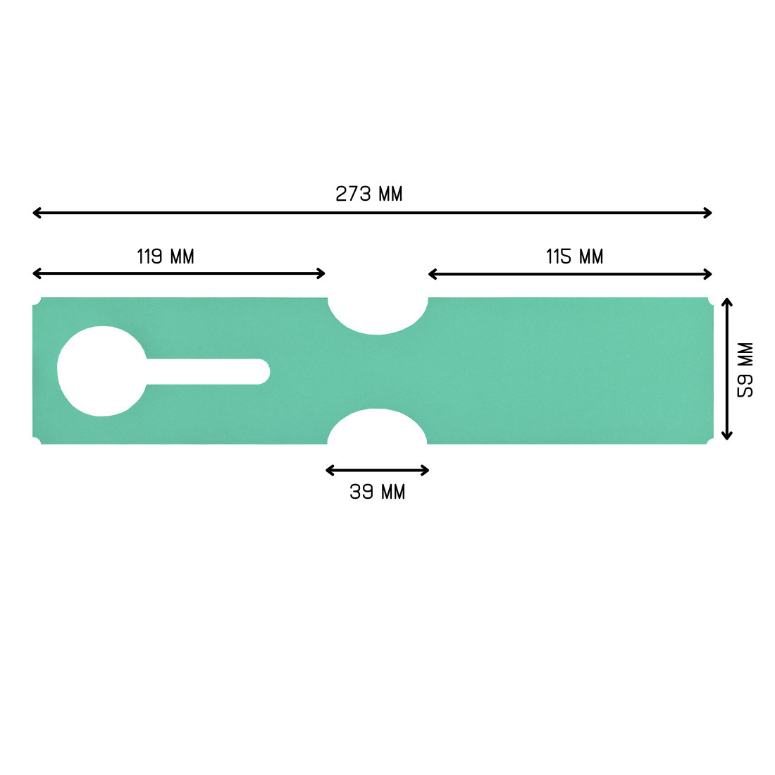 Sleufetiketten 273x59mm HDPE, Groen