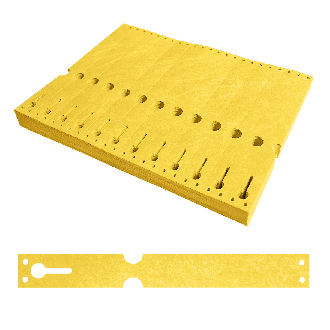 Sleufetiketten 220x25,4mm Tyvek, Geel