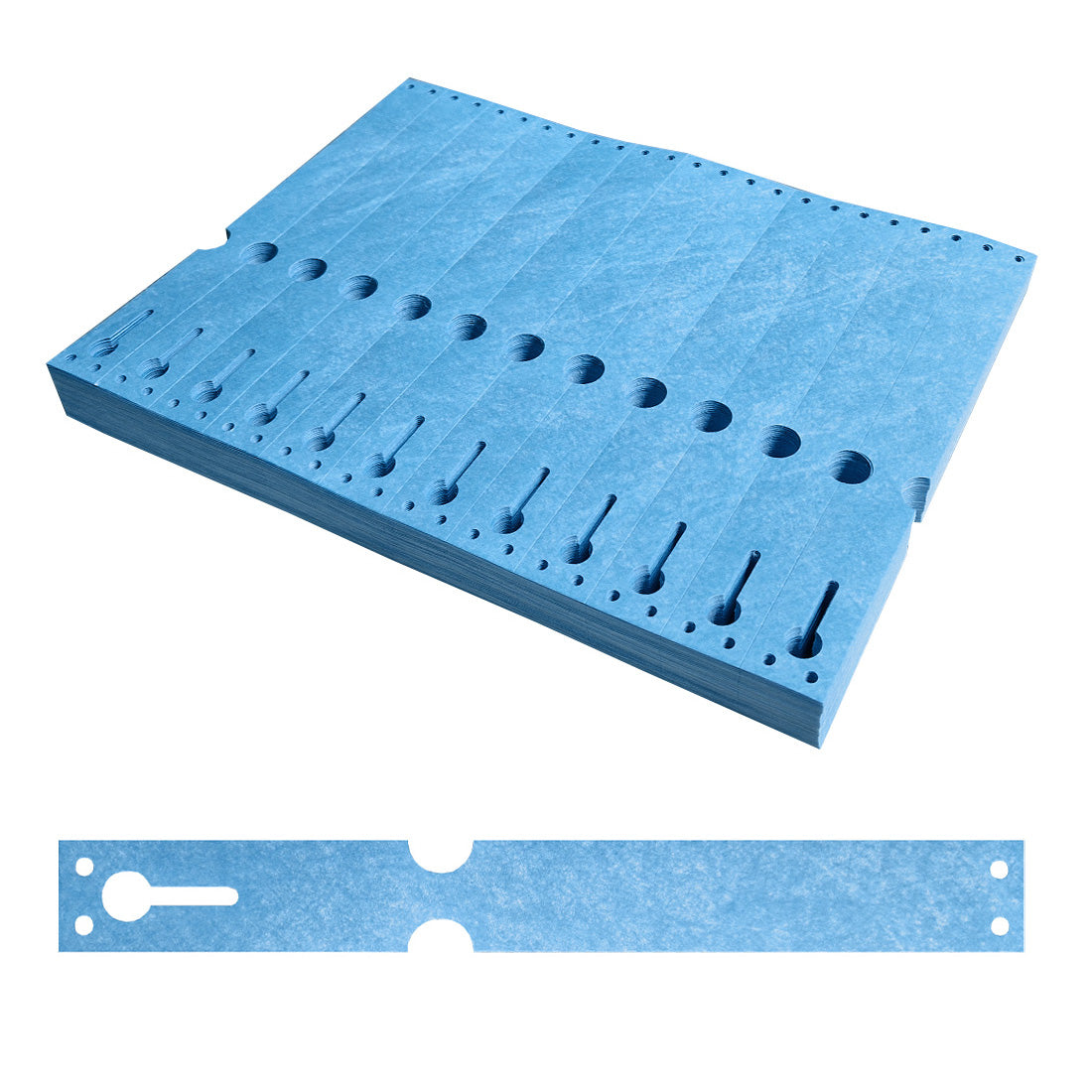 Sleufetiketten 220x25,4mm Tyvek, Blauw