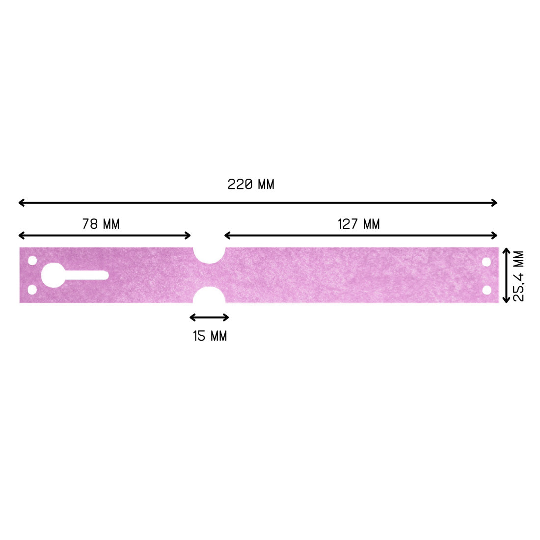 Sleufetiketten 220x25,4mm Tyvek Paars