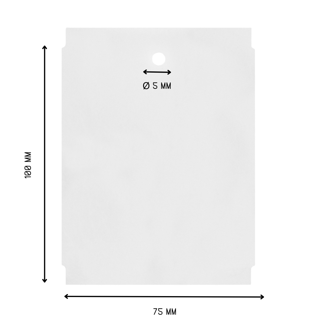 Hangetiketten 75x100mm HDPE, Wit