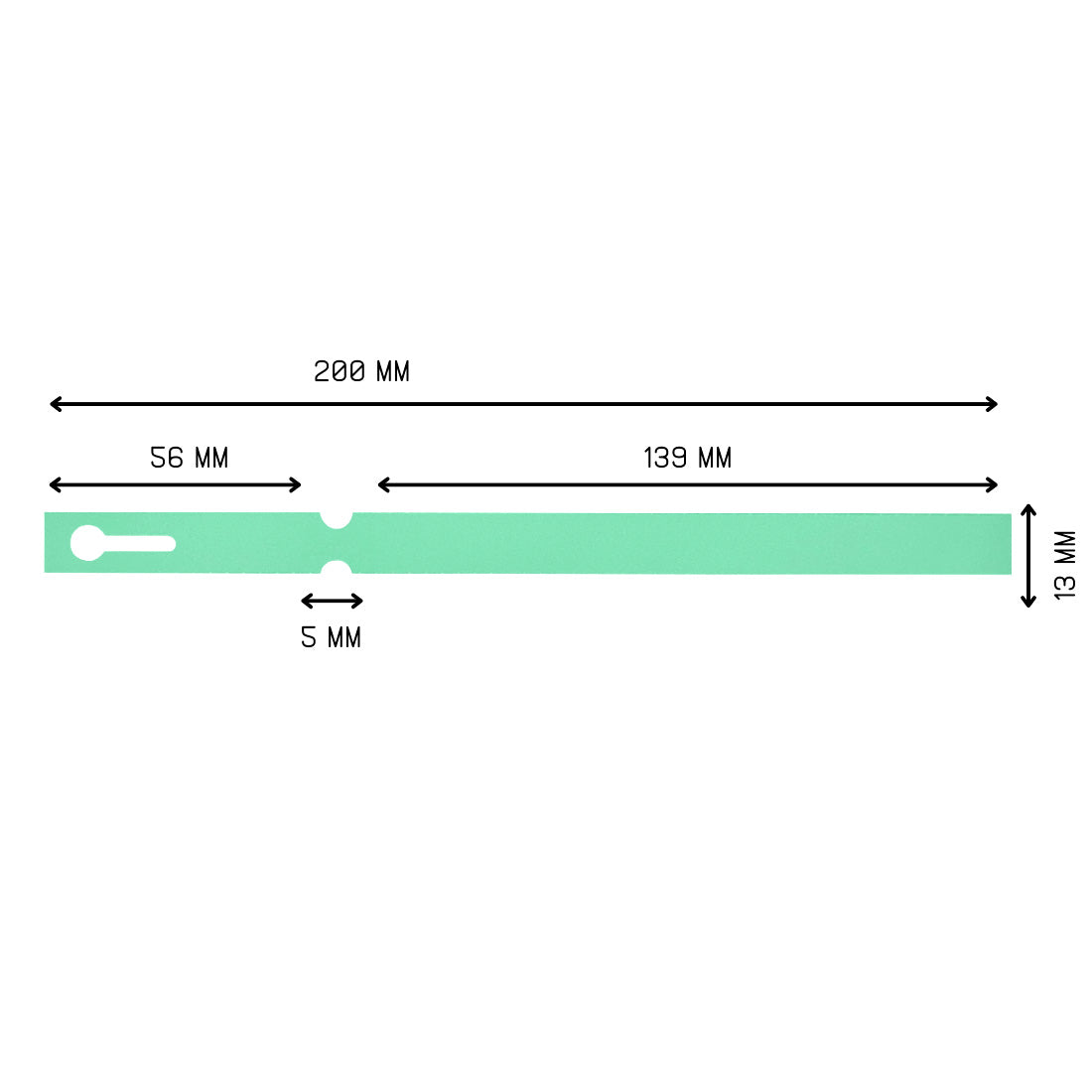 Loop lock labels 200x13mm PVC, Green
