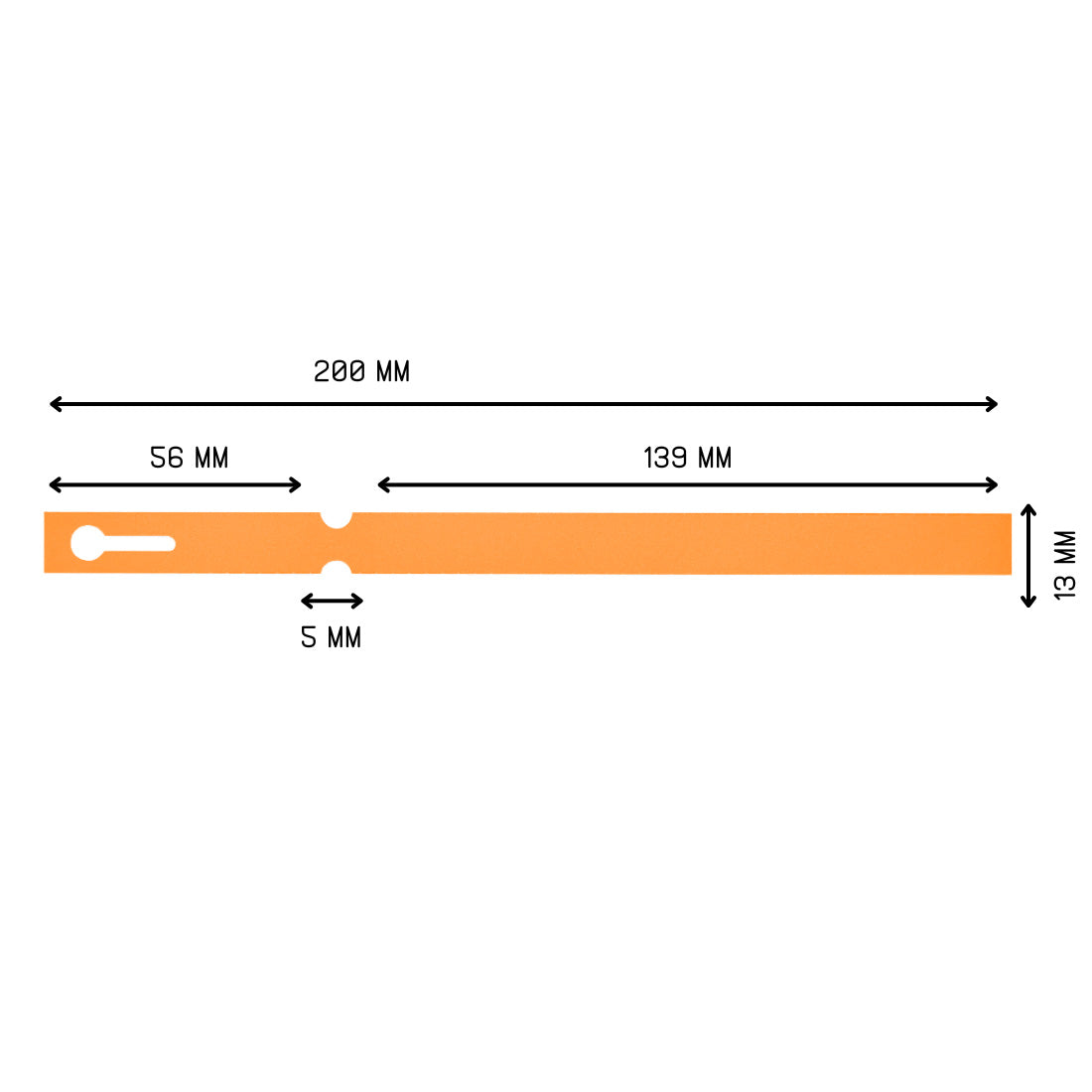 Loop lock labels 200x13mm PVC, Orange