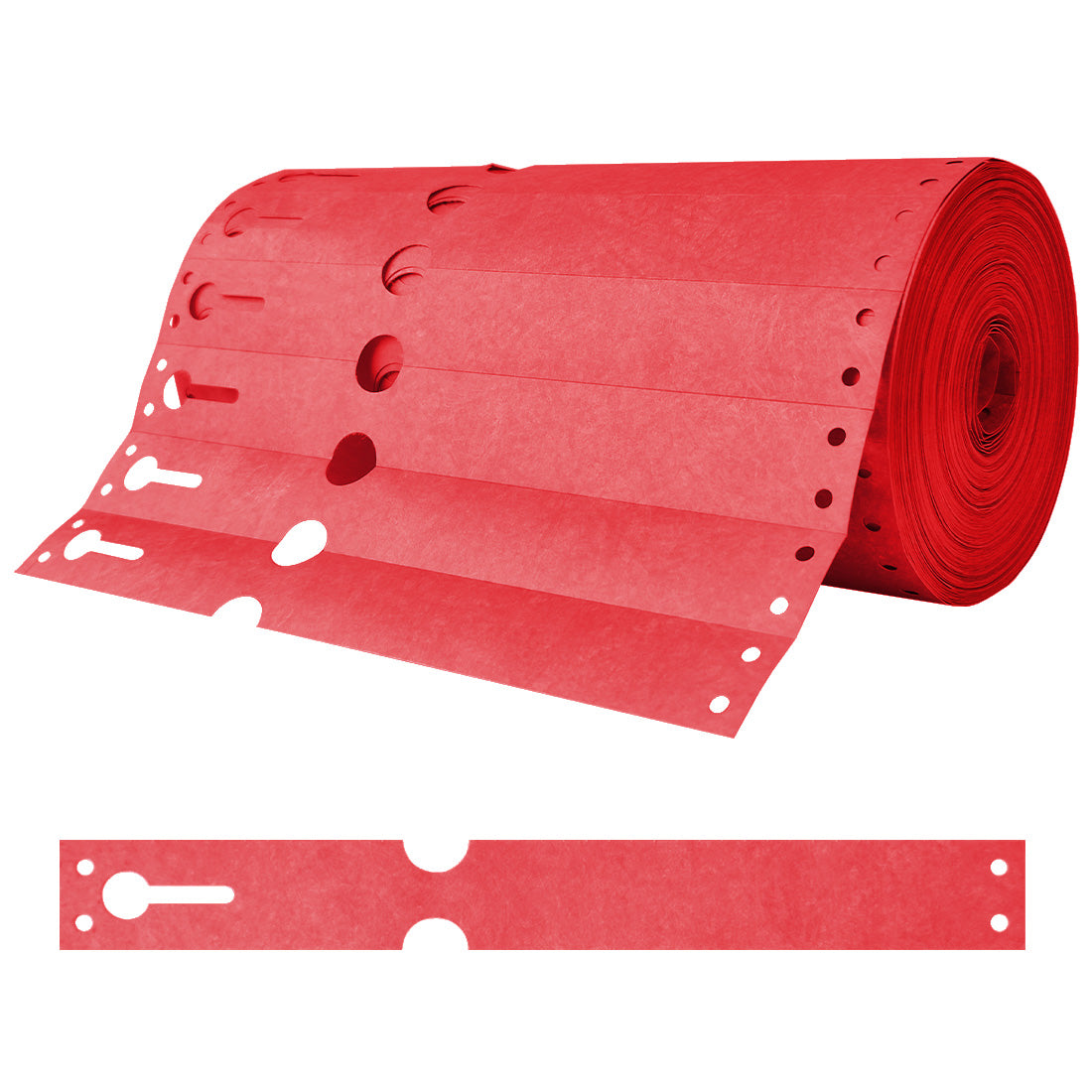 Sleufetiketten 220x25,4mm Tyvek, Rood