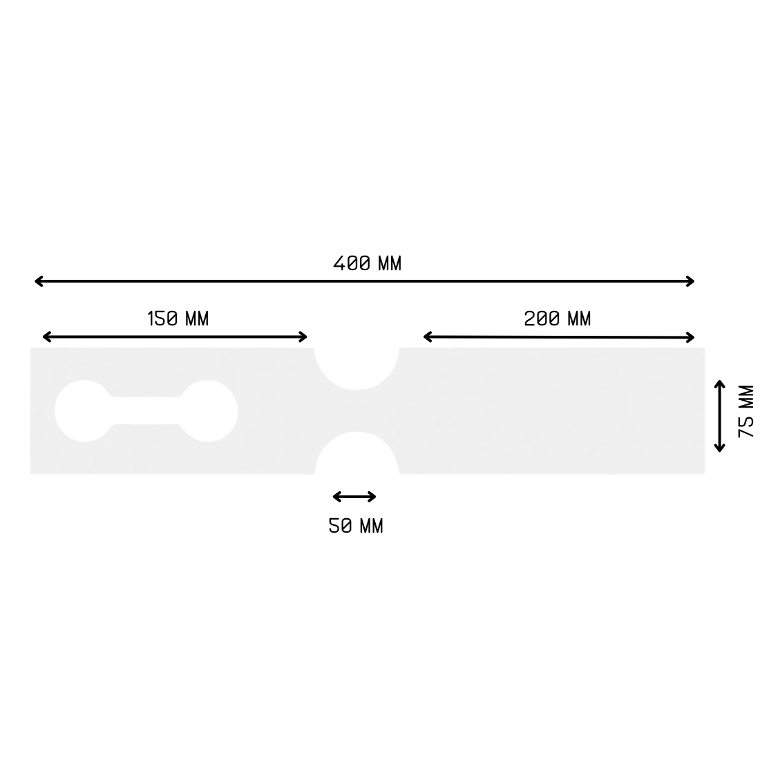 Loop lock labels 400x75mm HDPE, White