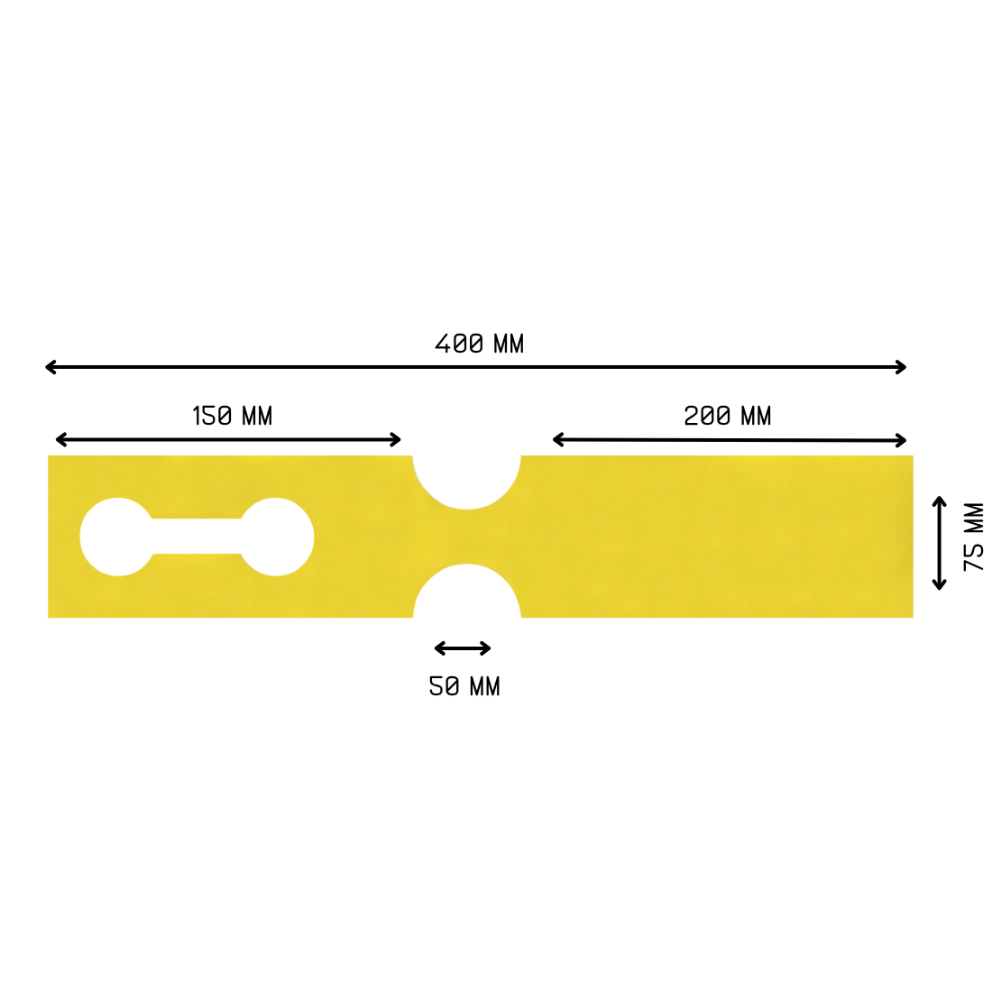 Sleufetiketten 400x75mm HDPE