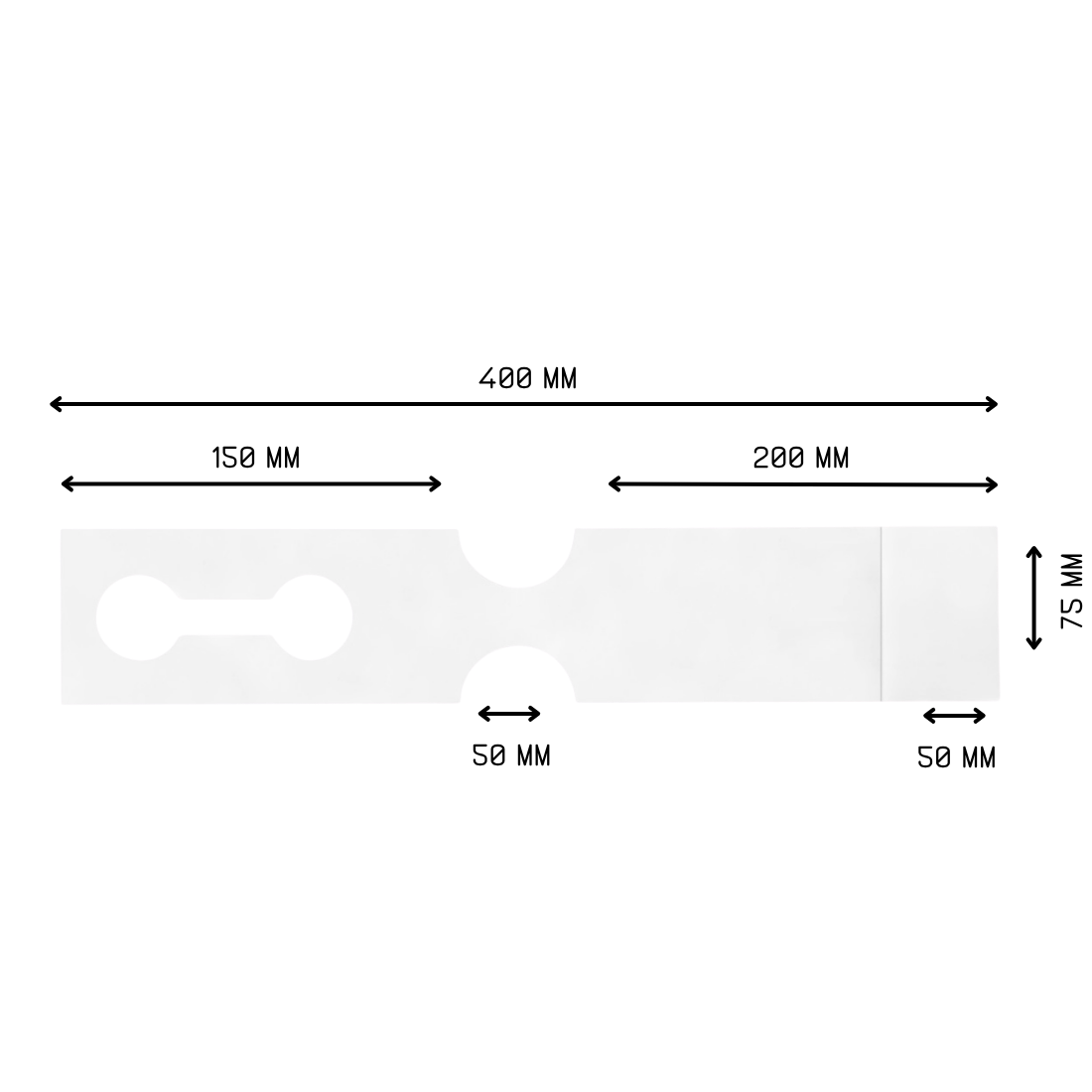 Sleufetiketten 400x75mm HDPE