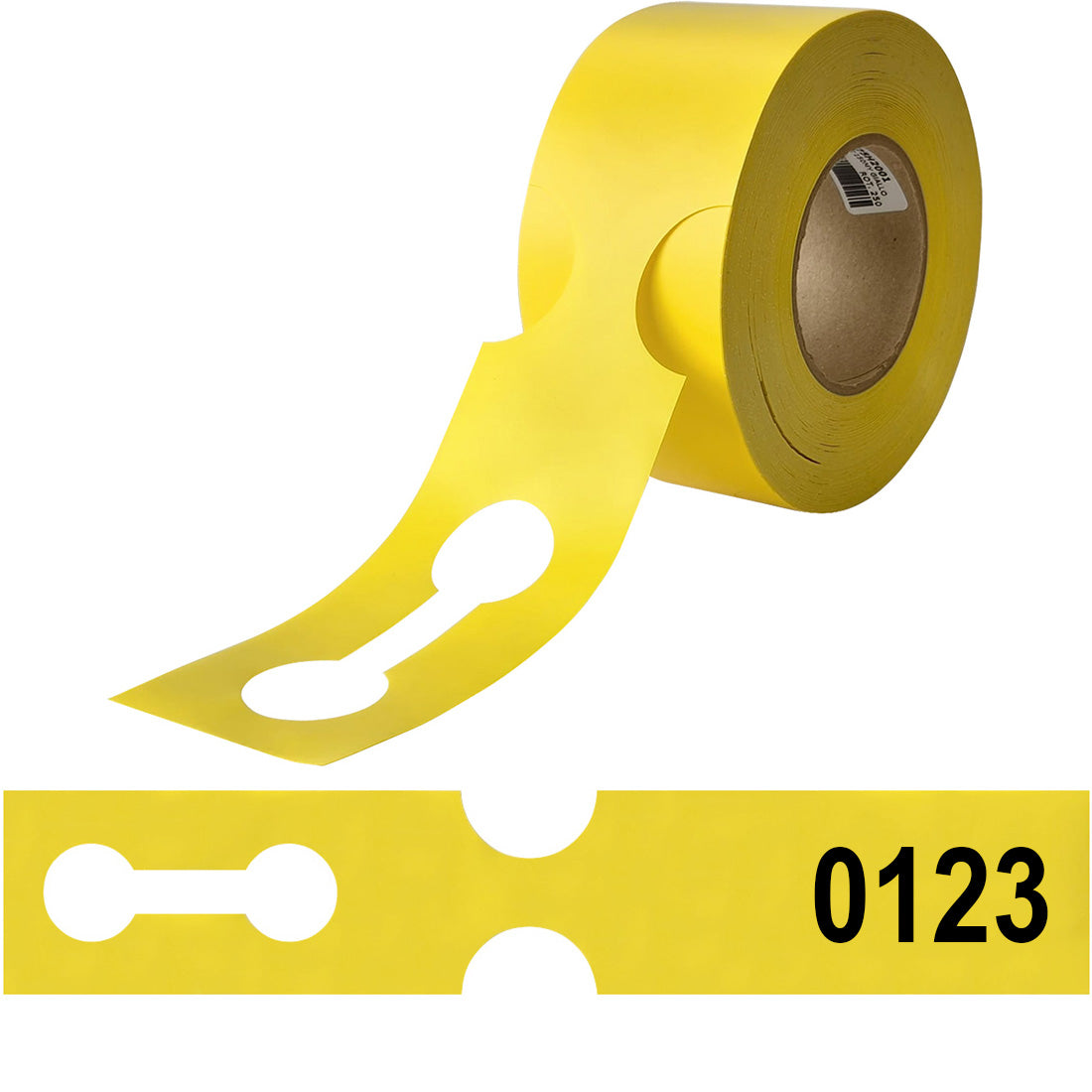 Sleufetiketten 400x75mm HDPE - Genummerd, Geel